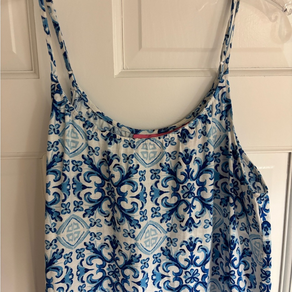 Isaac Mizrahi Blue and White Spaghetti Strap Sundress - Picture 2 of 5